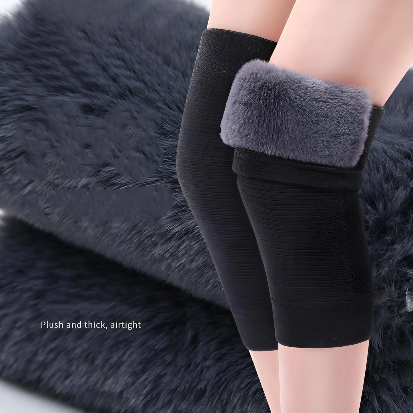 Wool Knee Pads Leg Warmers for Winter and Pain Relief (Pair) With Belt